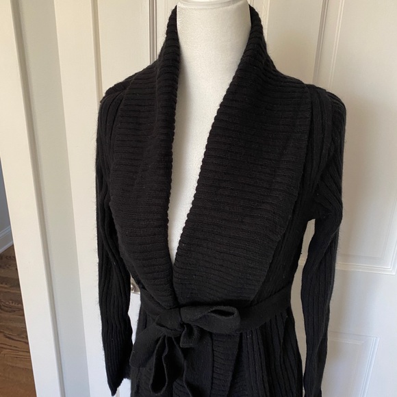 Old Navy Maternity Black Tie Sweater Coat Small - Picture 2 of 4